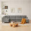 Modern Modular Sectional Couch,6 Seaters Sleeper Sofa Upholstered Corduroy Free Combination Sofa(Grey)-1651686975