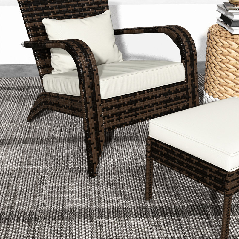 Chaise de patio, blanc crème - Sièges d'extérieur confortables pour votre cour avec dossier haut, grand siège et blanc. Jardin, patio. Dossier haut.