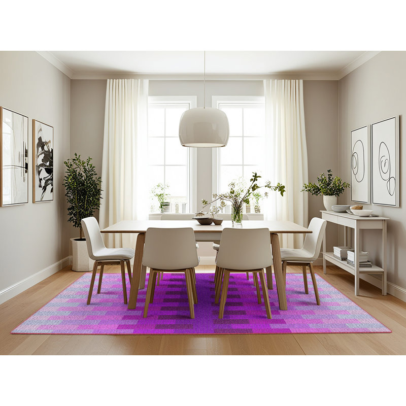 Tapis mauve à motif géométrique Kifer, Rectangle 7 pi x 10 pi