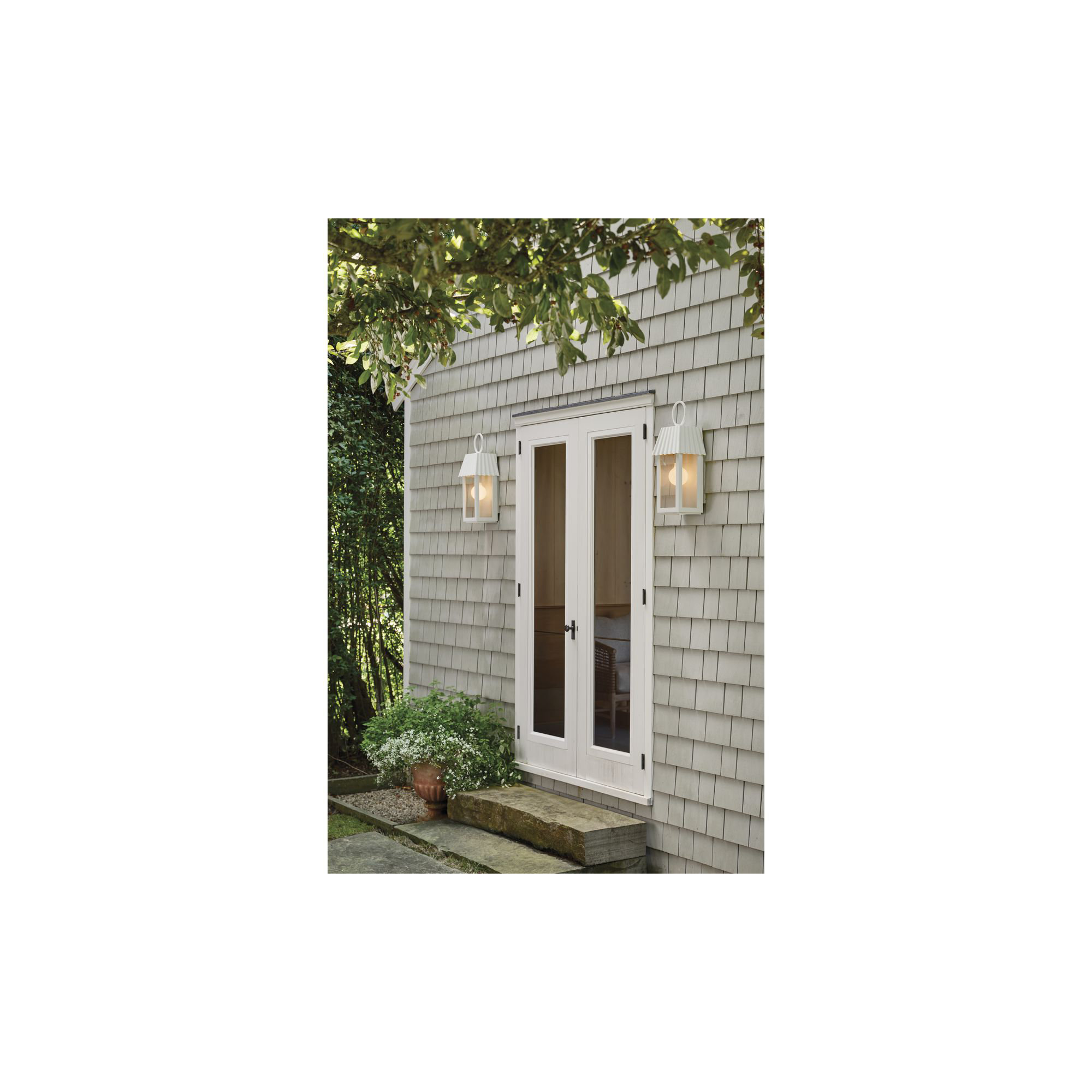 Godin Single Light Outdoor Wall Light, Galvanized, 22.38" H x 8.5" W x 7.13" D