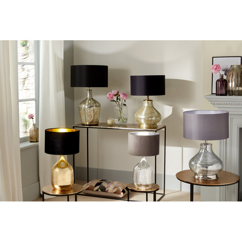 Anselmi Glass Table Lamp, Black, Champagne Gold