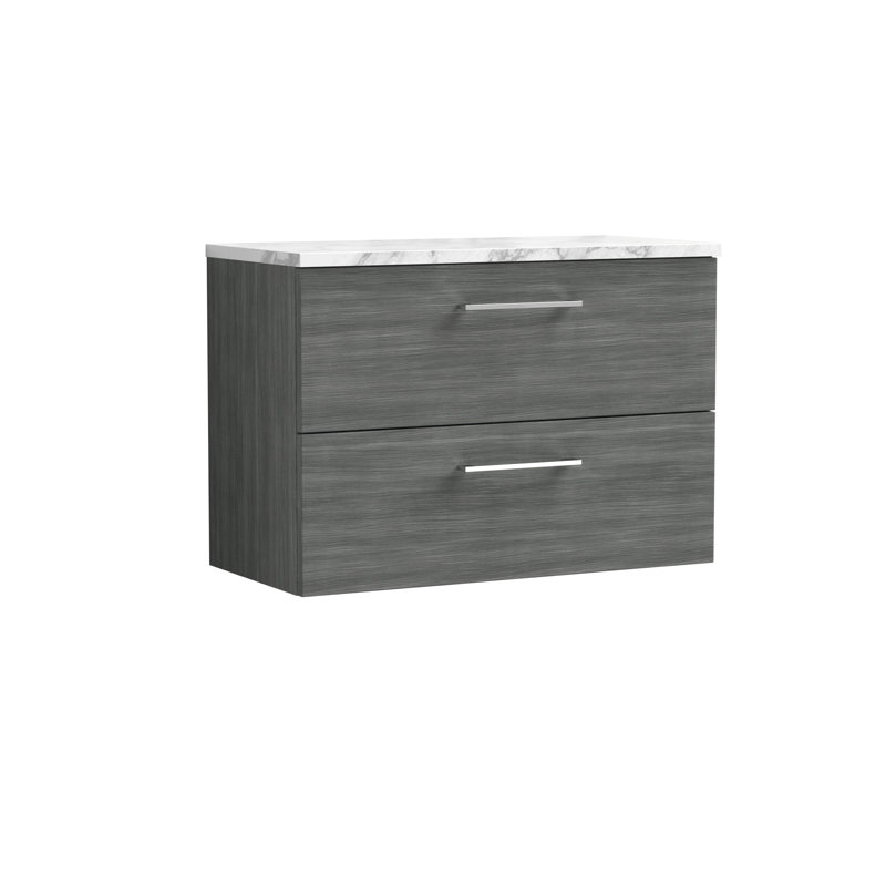 Arno 80.5cm Single Bathroom Vanity Base Only, Anthracite Woodgrain