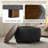 Upholstered Round Storage Ottoman with Wooden Tray-1847113217