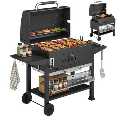 Outsunny 137.5cm W Charcoal Grill