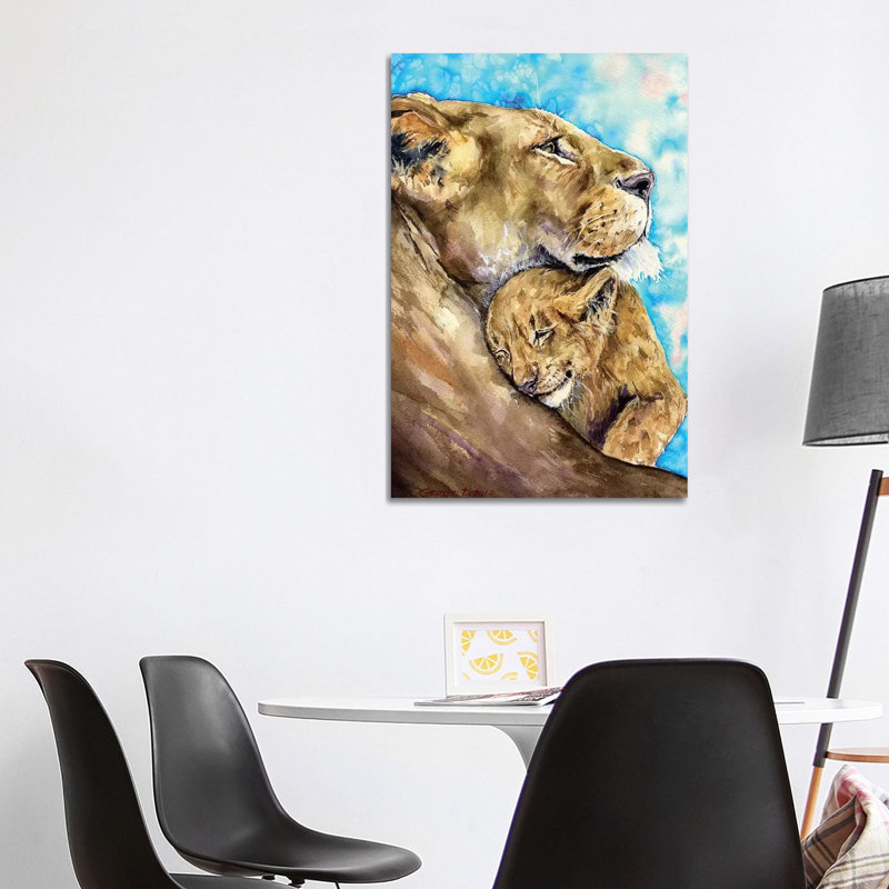 Lion Family Love by George Dyachenko - Wrapped Canvas Print, 101.6 cm H x 66.04 cm W