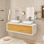 Meuble-lavabo mural double 55 po avec surface solide 55 po
