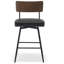 Swivel Upholstered Counter Stool with Metal Frame-1034074895