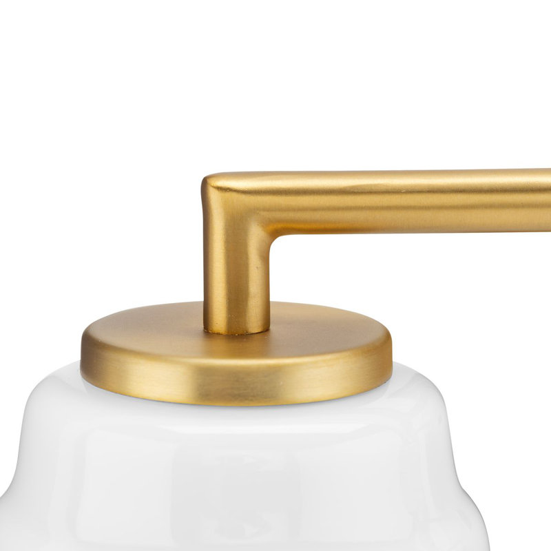 Brushed Gold 3-Light Vanity with Opal Glass Shades