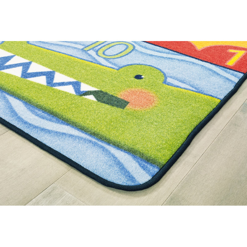 Tapis touffeté vert / jaune / bleu Pixel Perfect ™, Rectangle 6 pi x 9 pi