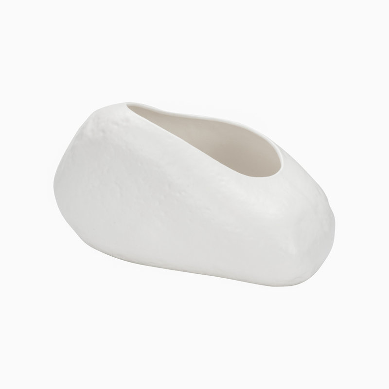 Ikebana Ishi Vase - Shiro, White Glaze