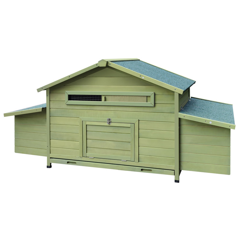 Spacious Wooden Chicken Coop For Outdoor Use With Dual Nesting Boxes And Two Free-range Doors For Easy Access