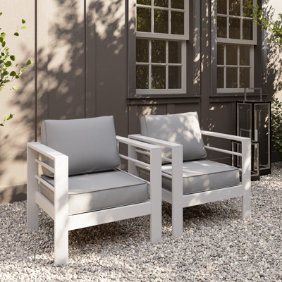 Ensemble de chaises club en aluminium pour patio (ensemble de 2)