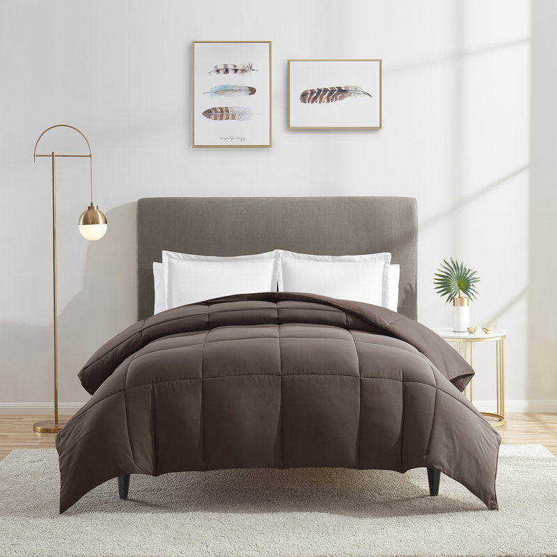 All Season Solid Down Alternative Comforter, Queen Comforter, Brown