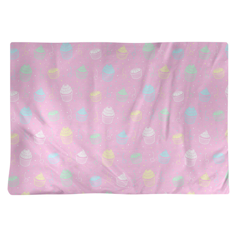 Napperon en coton 18 po Classic cupcake, Rose / Noir