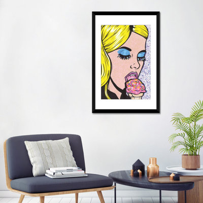 « blonde ice crème fille », impression sur toile