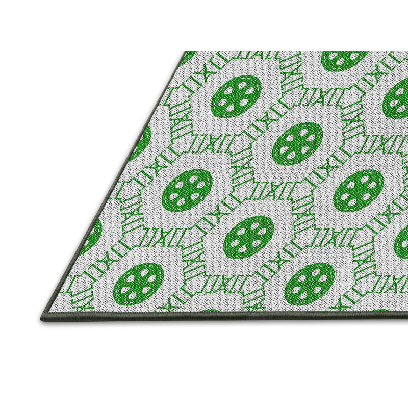 Tapis de surface verte à motif de mer, Rectangle 5 pi x 7 pi