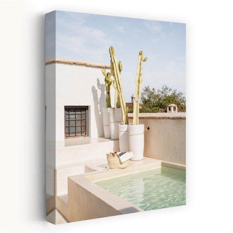 Art mural abstrait sur le toit d'un cactus abstrait, H 18 po x l 12 po