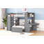 Lit mezzanine avec lit autonome, tablettes, bureau et garde-robe-1860237505
