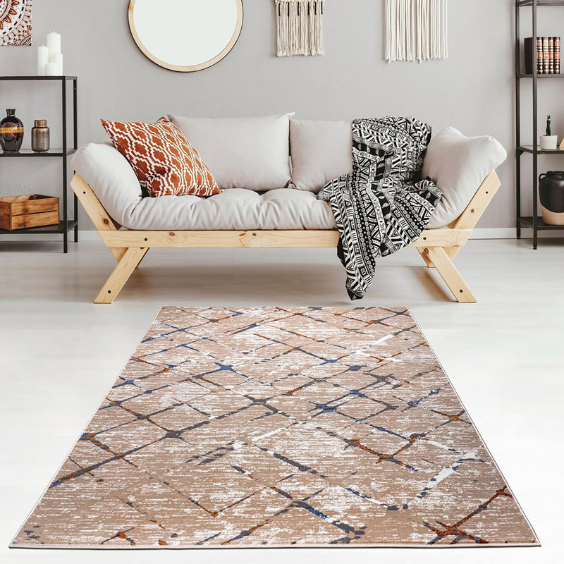 Tapis turc Celine Roxy-Crème, Rectangle 9 pi 2 po x 12 pi 2 po