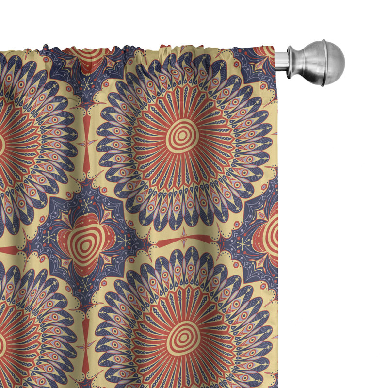Mandala Semi-Sheer Rod Pocket Curtain Panels, 28" x 95"
