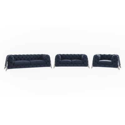 Juneri 3 - Piece Velvet Living Room Set