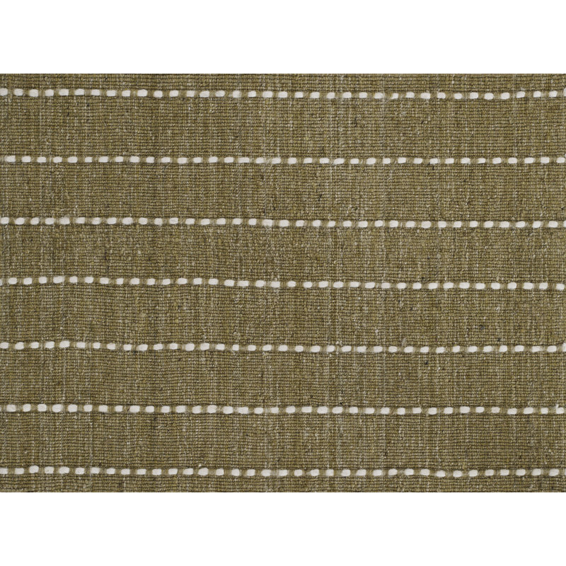 Tapis vert en laine et en coton tissé à la main Kordt 7 pi x 9 pi, Vert, 7' X 9'