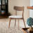 Mid-Century Walnut Finished Frame Upholstered Dining Chairs (Set of 2)-15491216-23179788