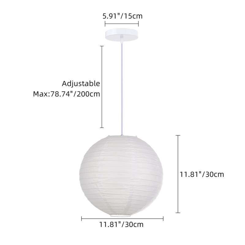 Ameira 1 - Light Sphere Pendant, 90.55cm H x 11.81cm W x 11.81cm D