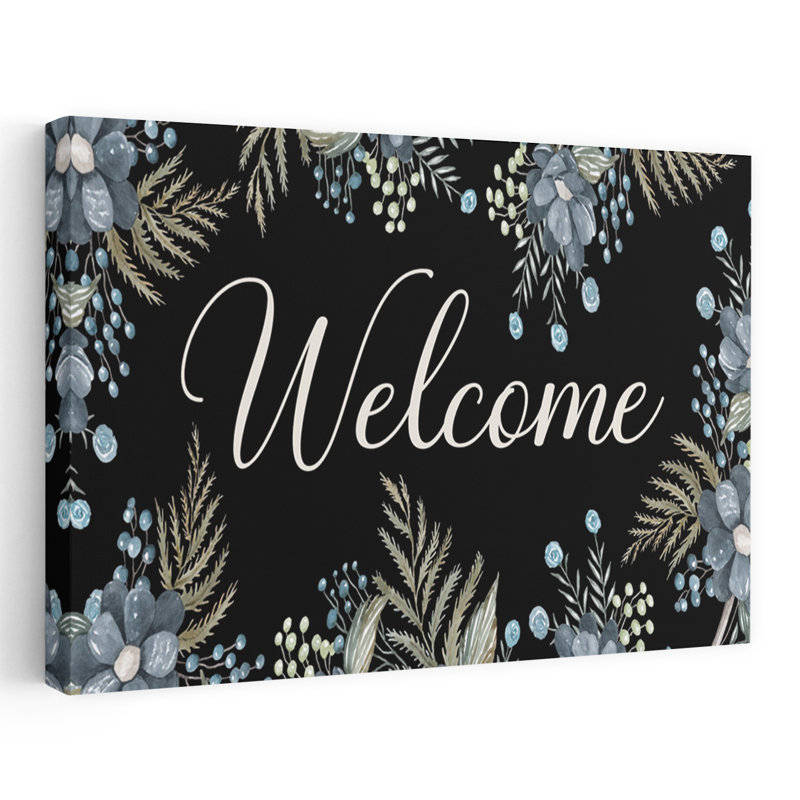 Welcome, art floral contemporain d'été, H 24 po x l 16 po