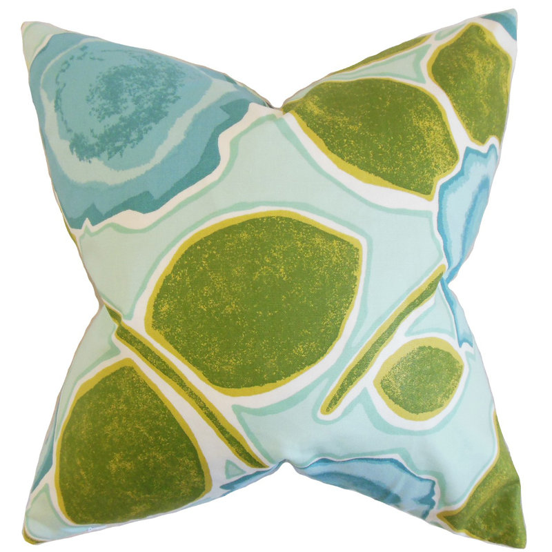 Coussin en coton carlin, Jaune gris, 20 po x 20 po