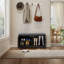 Banc de rangement pour chaussures 28,74 po noir avec coussin - Banc d'entrée avec armoire de rangement et tablettes réglables pour l'organisation du couloir