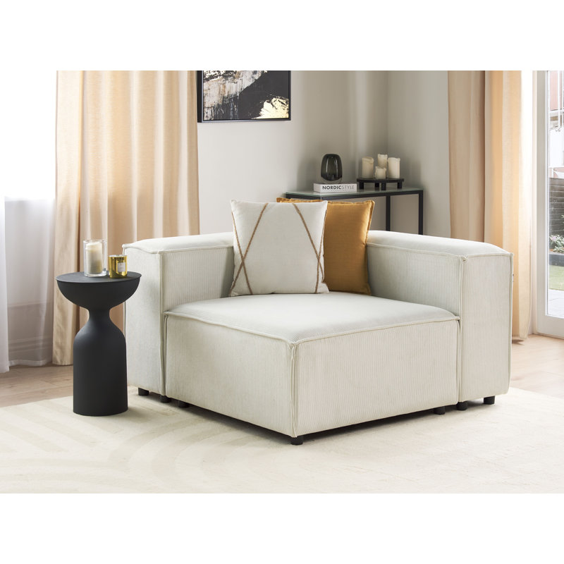 Cayle 1 Seater Corner Sectional, Right Hand Facing, White