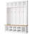 Farmhouse Wooden Style 78''H Modern Hall Tree With Wide Storage Seating Bench, Entryway Shoe Cabinet With 13 Compartments, Elegant Coat Rack With 6 Hooks For Mudroom, Living Room-638310528