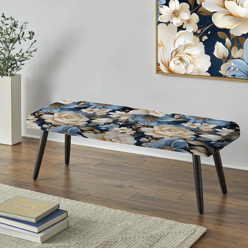 Motif floral bleu rétro bleu Finesse