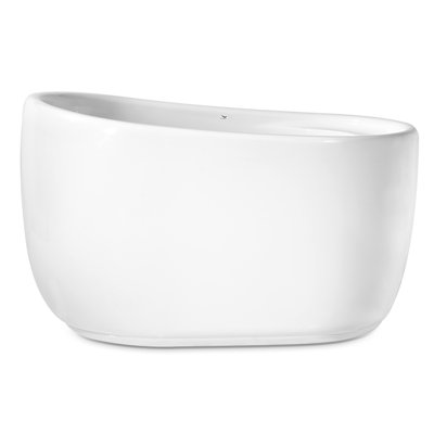 51" Streamline Freestanding Soaking Acrylic Bathtub With Drain and Bamboo Tray