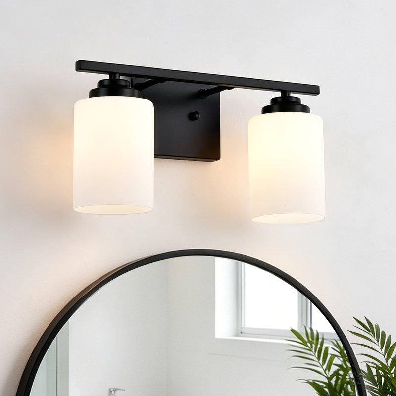Éclairage pour meuble-lavabo Burdene, Noir mat, 2