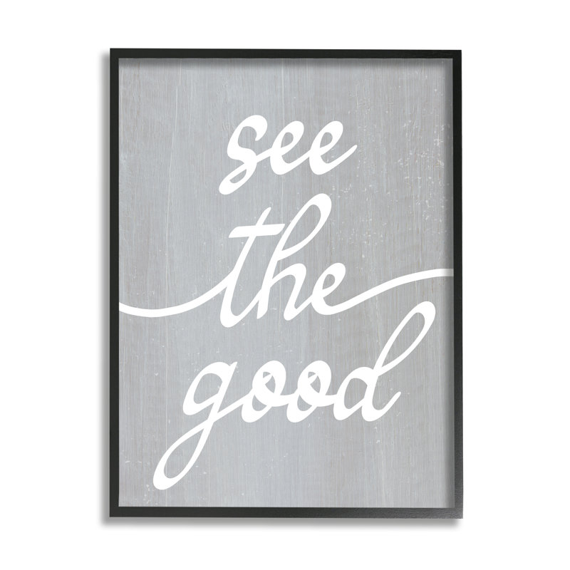 «Grey See The Good», impression encadrée sur bois, Giclée encadrée noir minuit, H 14 po x l 11 po x P 1,5 po