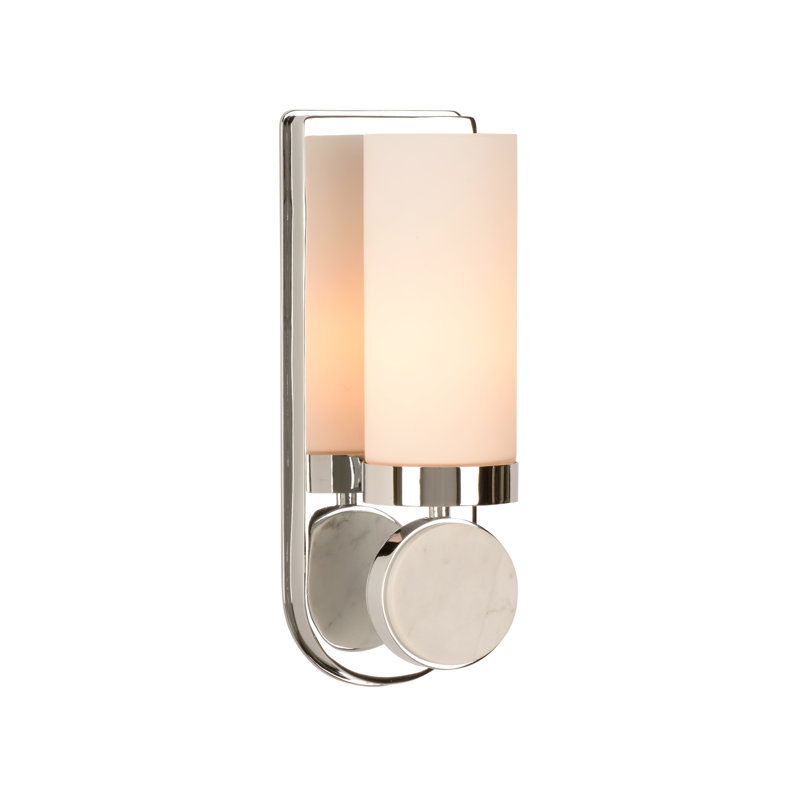 Emmons Sconce, Polished Nickel/Natural White/Milk