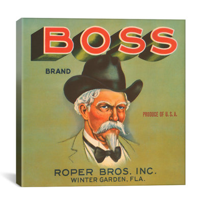 Boss Brand Crate Label Vintage Advertisement on Canvas