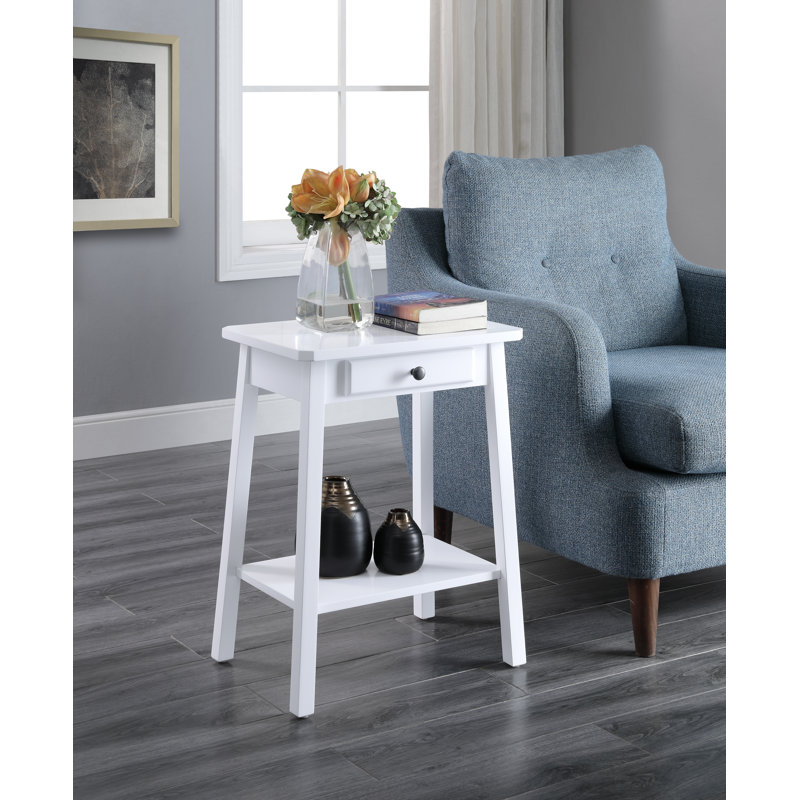 White Finish Accent Table, White
