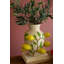 Grand vase en céramique avec citrons - 11 po de hauteur, motif de fruits jaune vif
