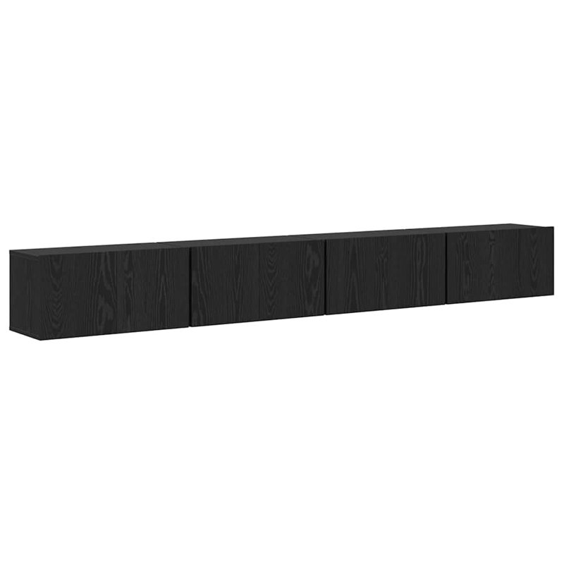 TV Cabinet Set 4 Pcs 60 X 30 X 30 Cm Engineered Wood, Black Oak
