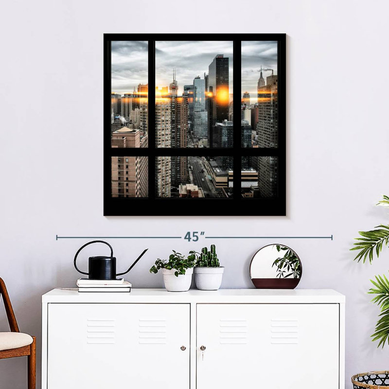 Nicci New York View From The Window - Times Square, 30" H x 30" W