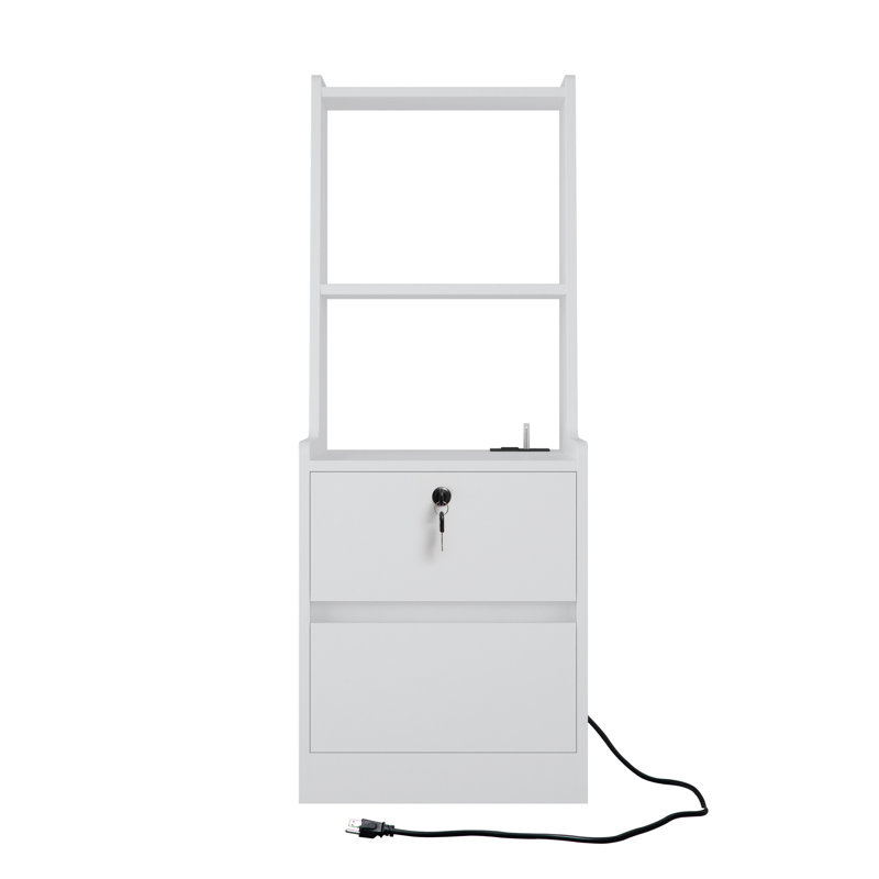 Table de chevet intelligente avec station de charge, veilleuse à commande vocale et rangement sécuritaire pour les chambres modernes
