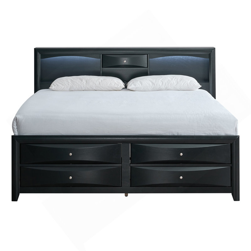 Lit double, noir, Black, Full