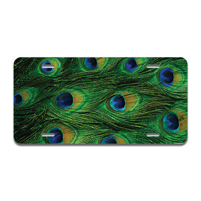 Peacock Feathers Aluminum Plate Frame