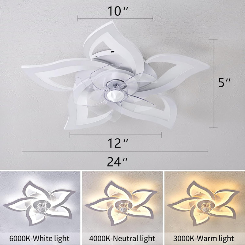 Flat Ceiling Fan With Light
