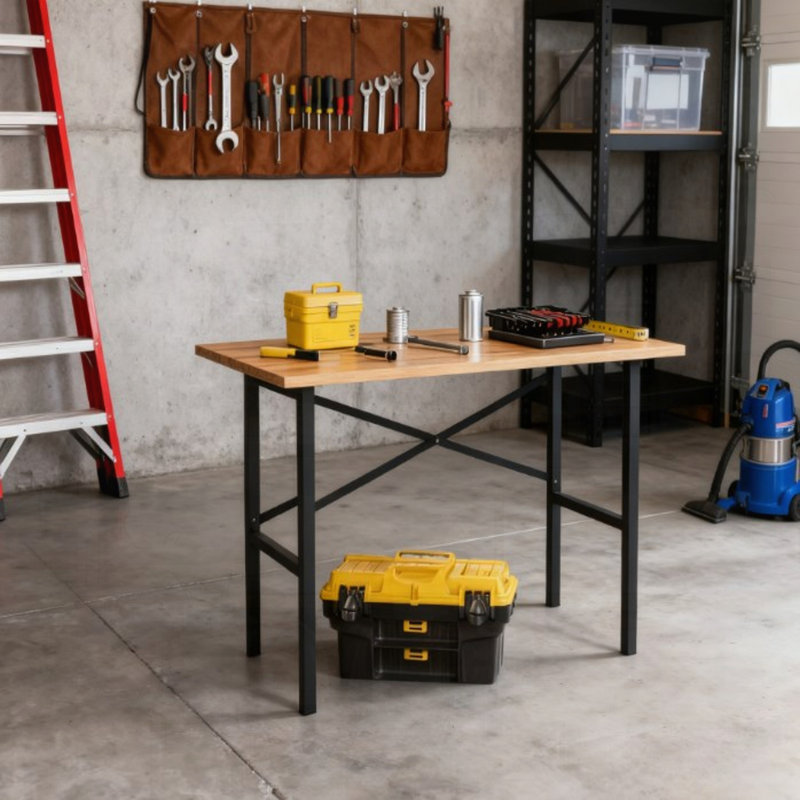 Table de garage avec support en X