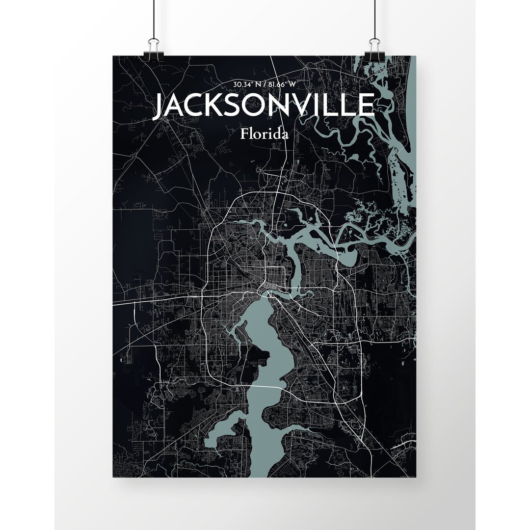 Poster Stadtplan von Jacksonville