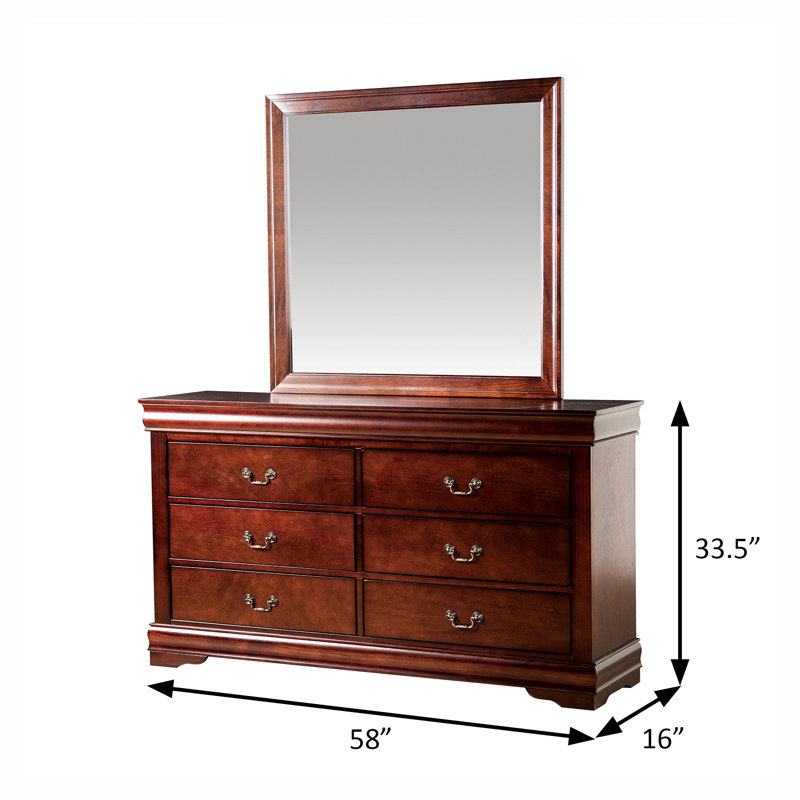 Commode transitionnelle l 58 po, cerise, Cerise foncée